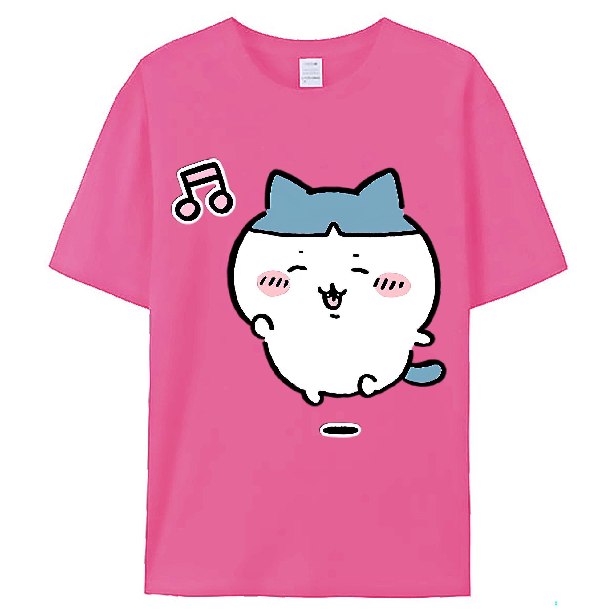 （画像用） ちいかわ ハチワレ Chii-kawa hachiware レディースカジュアルプリントTシャツ（綿100％）
